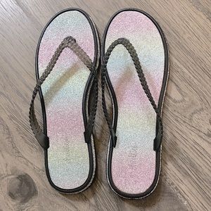 Chatties 7/8 sparkling flip flops.